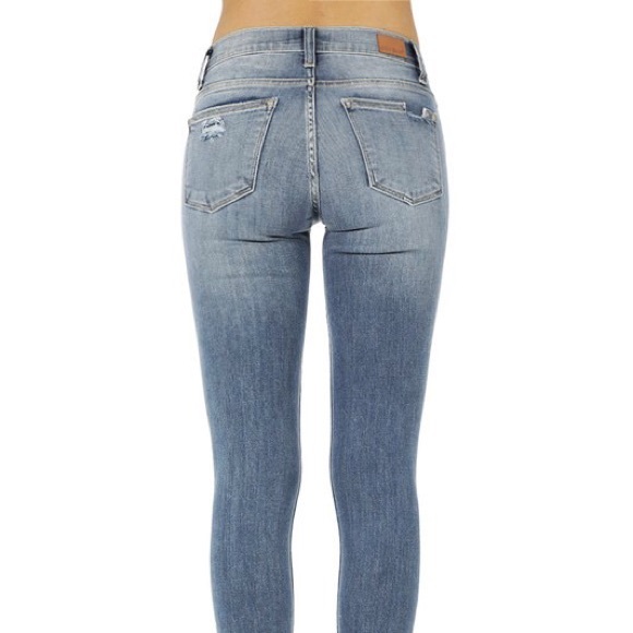 Destroyed Ripped Mid Rise Stretch Skinny Jeans - Picture 2 of 4